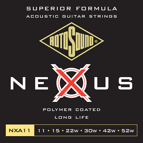 nxa11 Rotosound Nexus Acoustic coated guitar strings long life platinum polymer flattop string