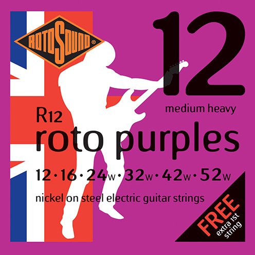 r12 Rotosound Roto nickel wound electric guitar strings. Best quality affordable giutar string for rock pop country metal funk blues