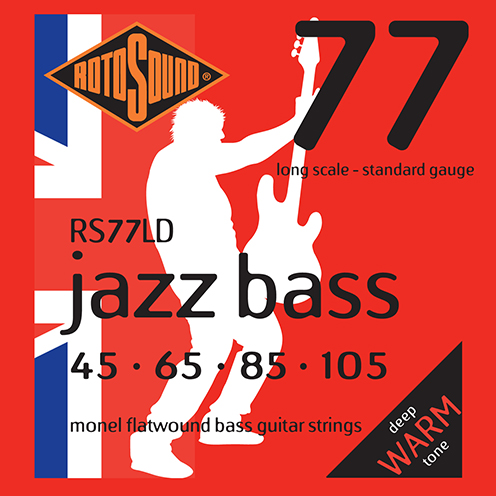Rotosound RS77 LD Jazz Bass strings. Steel Monel nickel flatwound round wound jazzbass bass wire precision jazz Rickenbacker 4003 John Entwistle bajo guitare rock jazz standard gauge regular warm full