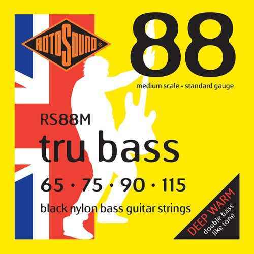 RS88M Rotosound Tru Bass guitar strings black nylon yellow silk double doublebass tone sound paul mccartney low tension fretless dub reggae