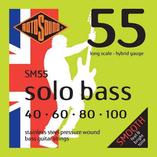 SM55 Rotosound SM 55 Solo Bass strings. Pressure wound pressurewound Steel roundwound round wound swingbass bass wire precision jazz Rickenbacker 4003 bajo guitare rock metal standard gauge regular bright