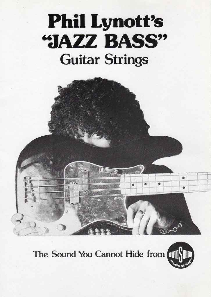 Phil Lynott Thin Lizzy Jazz Bass strings advert Rotosound archive copy
