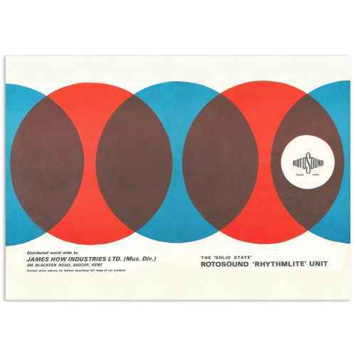 Art print Rotosound Rhythmlite Unit flat poster mid century modern music artwork