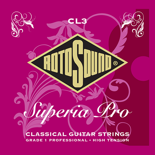 cl3 Rotosound Superia Pro classical nylon strings for professional Spanish guitar. High tension tie end