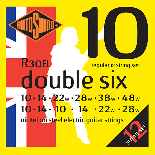 r30el 12 string regular gauge Rotosound Roto nickel wound electric guitar strings. Best quality affordable giutar string for rock pop country metal funk blues