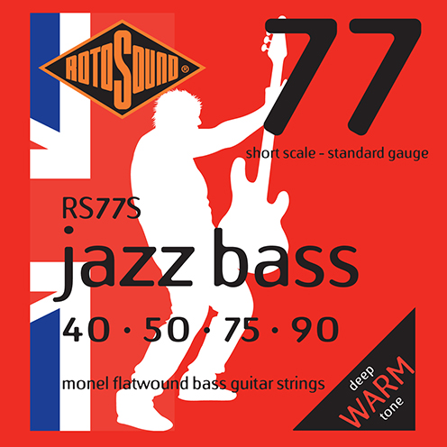 Rotosound RS77 short scale Jazz Bass strings. Steel Monel nickel flatwound round wound jazzbass bass wire precision jazz Rickenbacker 4003 John Entwistle bajo guitare rock jazz standard gauge regular warm full
