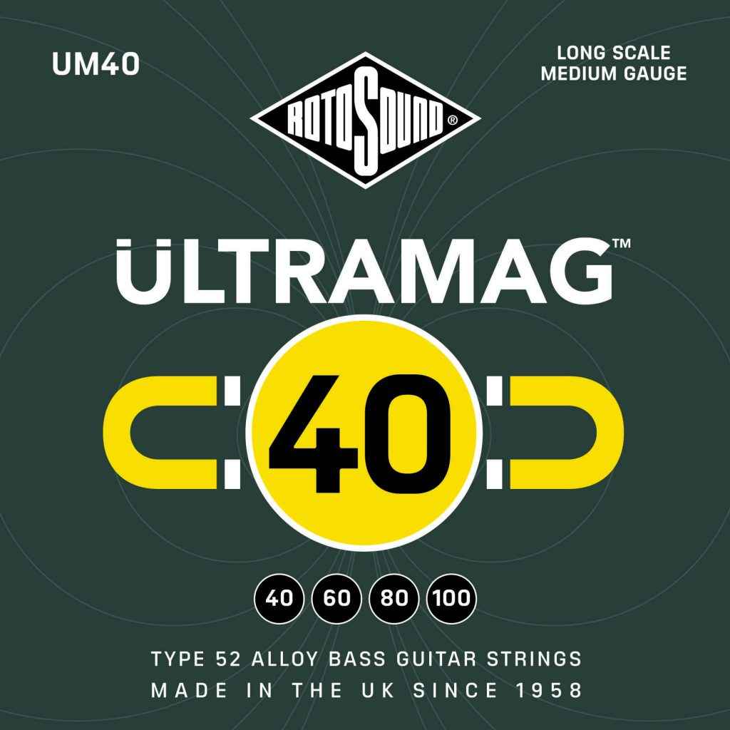 Rotosound Ultramag UM40 Foil Type 52 medium scale standard electric bass guitar strings set