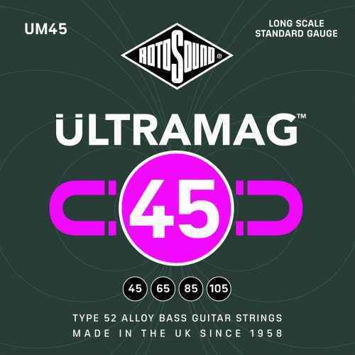Rotosound Ultramag UM45 Foil Type 52 long scale standard electric bass guitar strings set