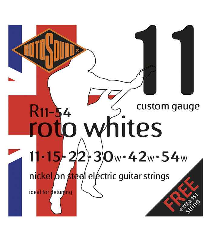 R11-54 Rotosound drop tuning heavy string set Roto nickel wound electric guitar strings. Best quality affordable giutar string for rock pop country metal funk blues