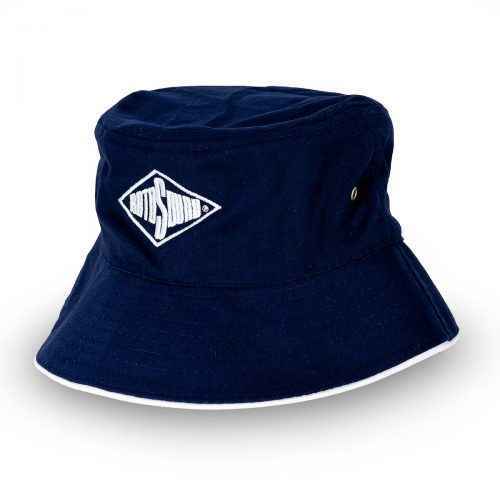 Navy Blue Bucket Hat with Rotosound Strings logo summer merchandise sunhat